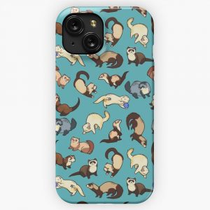 Cat Snakes In Blue iPhone 15 Slim Phone Case Cover