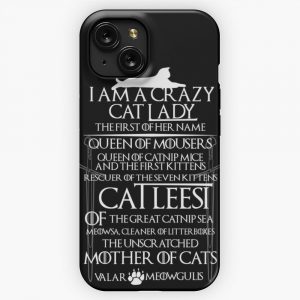 Catleesi Mother Of Cats White On Black Version iPhone 15 Slim Phone Case Cover