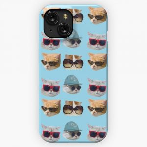 Cats With Glasses Stickers Pack iPhone 15 Slim Phone Case Cover
