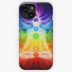 Chakras And Energy Flow On Human Body Art Photo Print iPhone 15 Slim Phone Case Cover