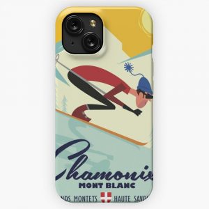 Chamonix Ski Poster iPhone 15 Slim Phone Case Cover