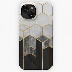 Charcoal Hexagons iPhone 15 Slim Phone Case Cover