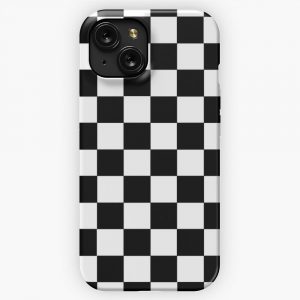 Checkered Black And White iPhone 15 Slim Phone Case Cover