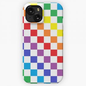 Checkered Rainbow iPhone 15 Slim Phone Case Cover