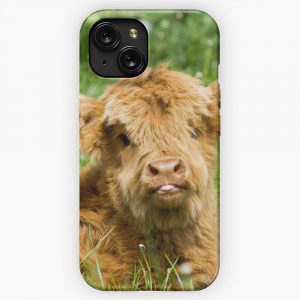 Cheeky Moo Highland Cow iPhone 15 Slim Phone Case Cover