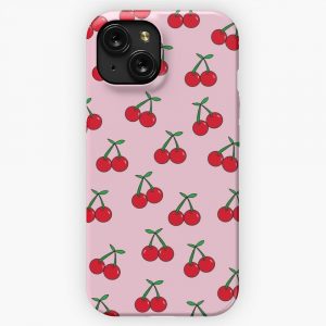 Cherries 3 On Pink iPhone 15 Slim Phone Case Cover