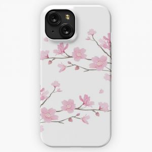 Cherry Blossom Flower Plant Transparent Background iPhone 15 Slim Phone Case Cover