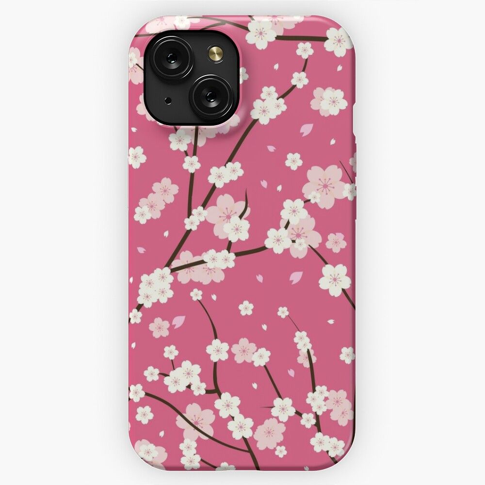 Cherry Blossom Pattern iPhone 15 Slim Phone Case Cover