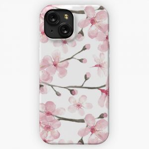 Cherry Blossom Watercolor Fashion And Home Decor By Magenta Rose Designs iPhone 15 Slim Phone Case Cover