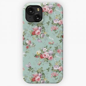 Chic Elegant Pink Roses Beautiful Flowers Pattern iPhone 15 Slim Phone Case Cover