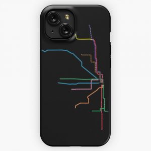 Chicago L Map iPhone 15 Slim Phone Case Cover