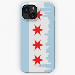 Chicago Skyline Flag iPhone 15 Slim Phone Case Cover