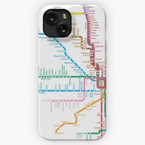 Chicago Trains Map iPhone 15 Slim Phone Case Cover