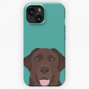 Chocolate Lab Peeking Dog Head Labrador Retriever Must Have Funny Dog Breed Gifts iPhone 15 Slim Phone Case Cover