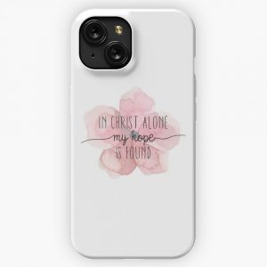 Christian Quote Watercolor Flower iPhone 15 Slim Phone Case Cover