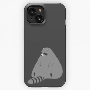 Chubby Melting Raccoon Sitting iPhone 15 Slim Phone Case Cover