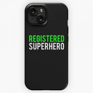 Civil War Registered Superhero White Clean iPhone 15 Slim Phone Case Cover