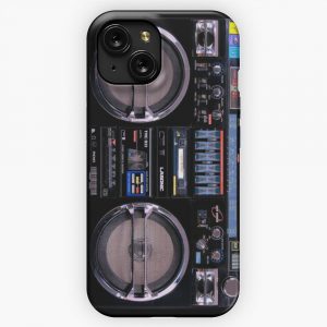 Classic Black Boombox iPhone 15 Slim Phone Case Cover
