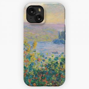 Claude Monet Flower Beds At Vetheuil iPhone 15 Slim Phone Case Cover