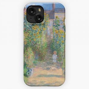 Claude Monet The Artists Garden At Vetheuil 1881 Painting iPhone 15 Slim Phone Case Cover