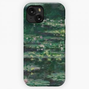 Claude Monet Water Lilies Dark Green iPhone 15 Slim Phone Case Cover