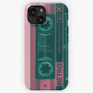 Clear Retro Cassette Tape Synthwave iPhone 15 Slim Phone Case Cover