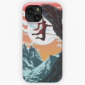Climbing Girl Vector Art iPhone 15 Slim Phone Case Cover