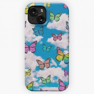 Cloudy Butterfly Pattern iPhone 15 Slim Phone Case Cover