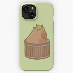 Coco The Capybara Bath iPhone 15 Slim Phone Case Cover
