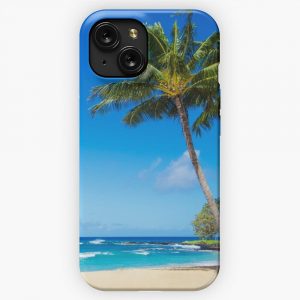 Coconut Palm Tree On The Beach In Hawaii Kauai iPhone 15 Slim Phone Case Cover