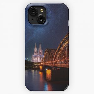 Cologne Cathedral At Night Starry Sky Milky Way Blue Sky iPhone 15 Slim Phone Case Cover