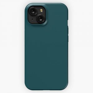 Color Dark Turquoise iPhone 15 Slim Phone Case Cover