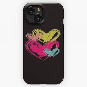 Colorful Hearts iPhone 15 Slim Phone Case Cover