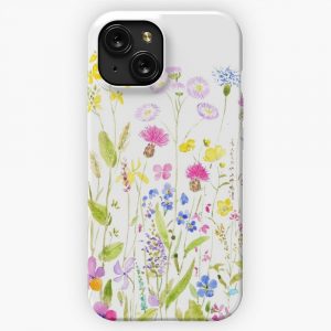 Colorful Meadow Fields Watercolor iPhone 15 Slim Phone Case Cover