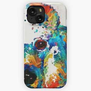 Colorful Poodle Dog Art By Sharon Cummings iPhone 15 Slim Phone Case Cover