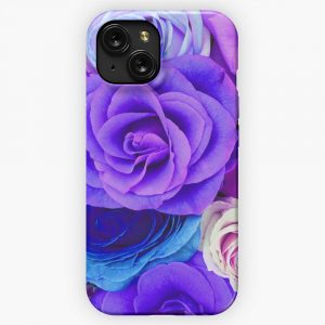 Colorful Roses Collage Cool Tones iPhone 15 Slim Phone Case Cover