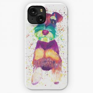 Colorful Schnauzer Dog iPhone 15 Slim Phone Case Cover