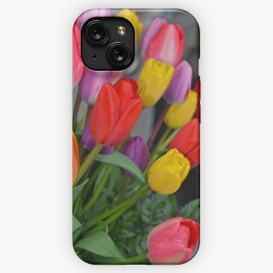 Colorful Tulip Floral Arrangement iPhone 15 Slim Phone Case Cover