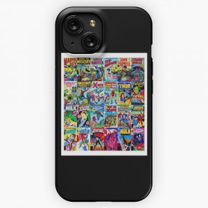 Comic Books Classic Vintage Superhero Comic Book Covers Collage By Orionlodubyal iPhone 15 Slim Phone Case Cover