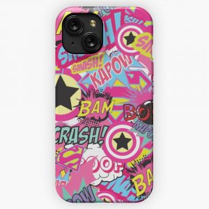 Comic Freak Pink iPhone 15 Slim Phone Case Cover