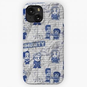 Community Doodles 8 Bit Style iPhone 15 Slim Phone Case Cover