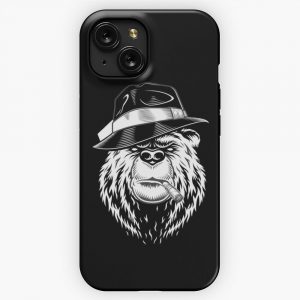 Cool Bear Wearing Hat Legendary Animals Grizzly Bear iPhone 15 Slim Phone Case Cover