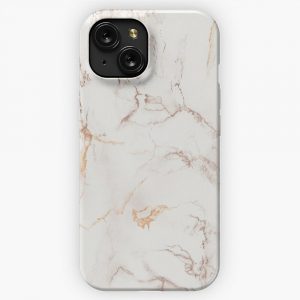 Copper Rose Gold Marble iPhone 15 Slim Phone Case Cover