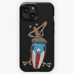 Coqu Tano Playing The Puerto Rican Flag Conga iPhone 15 Slim Phone Case Cover