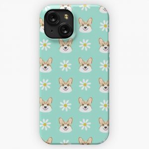 Corgi Welsh Corgi Daisy Flowers Spring Summer Florals Dog Breed Pet Portrait By Pet Friendly By Petfriendly iPhone 15 Slim Phone Case Cover