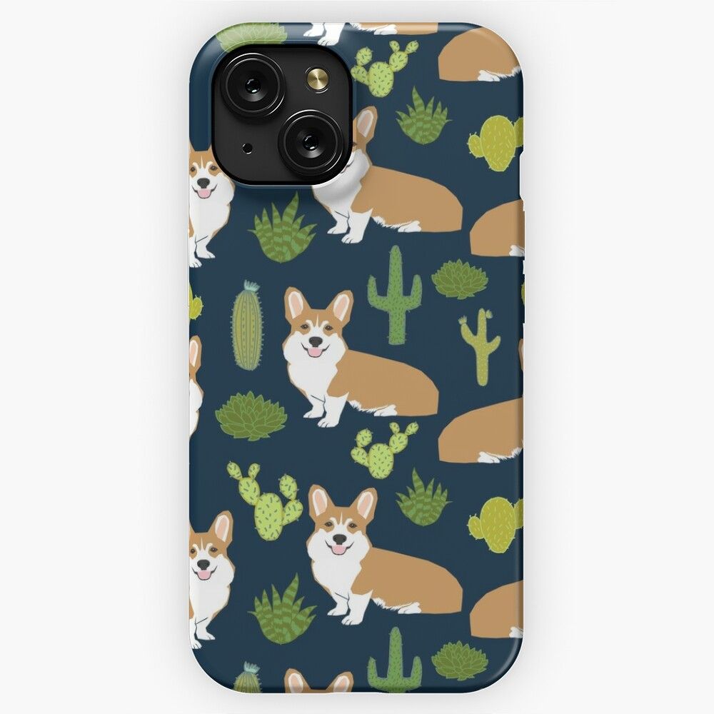 Corgi Welsh Corgi Southwest Cactus Dog Dogs Dog Breed Dog Pattern Pet Friendly iPhone 15 Slim Phone Case Cover