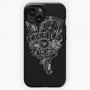 Courier Flash White On Black Version iPhone 15 Slim Phone Case Cover