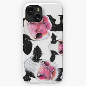 Cow Print Animal Print The Nosey Family By Shirley Macarthur iPhone 15 Slim Phone Case Cover