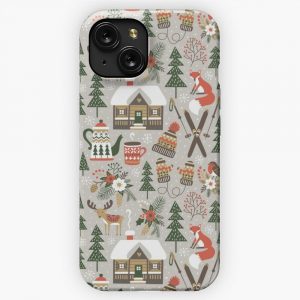 Cozy Chalet On Light Grey Background iPhone 15 Slim Phone Case Cover