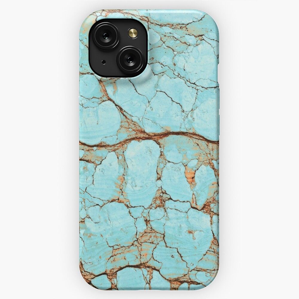 Cracked Turquoise Rust iPhone 15 Slim Phone Case Cover